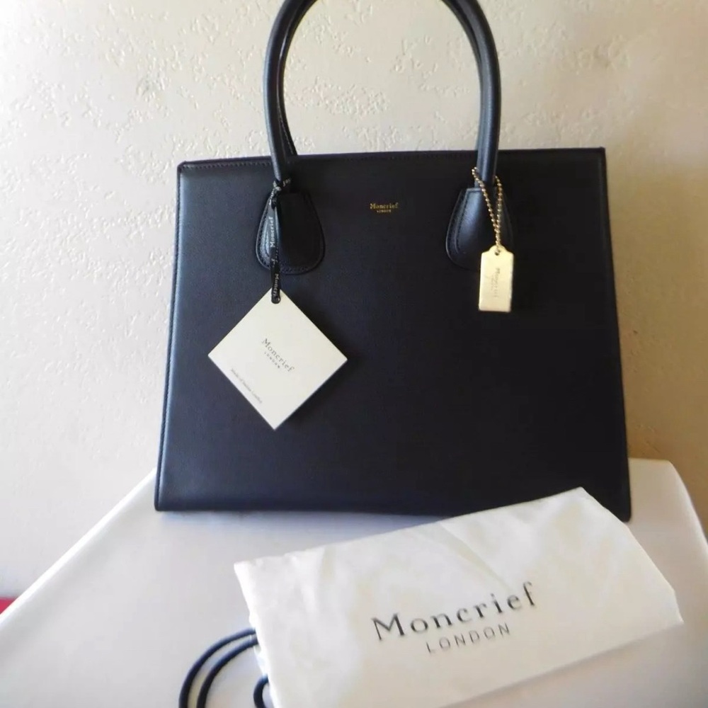 Black Leather Tote Bag